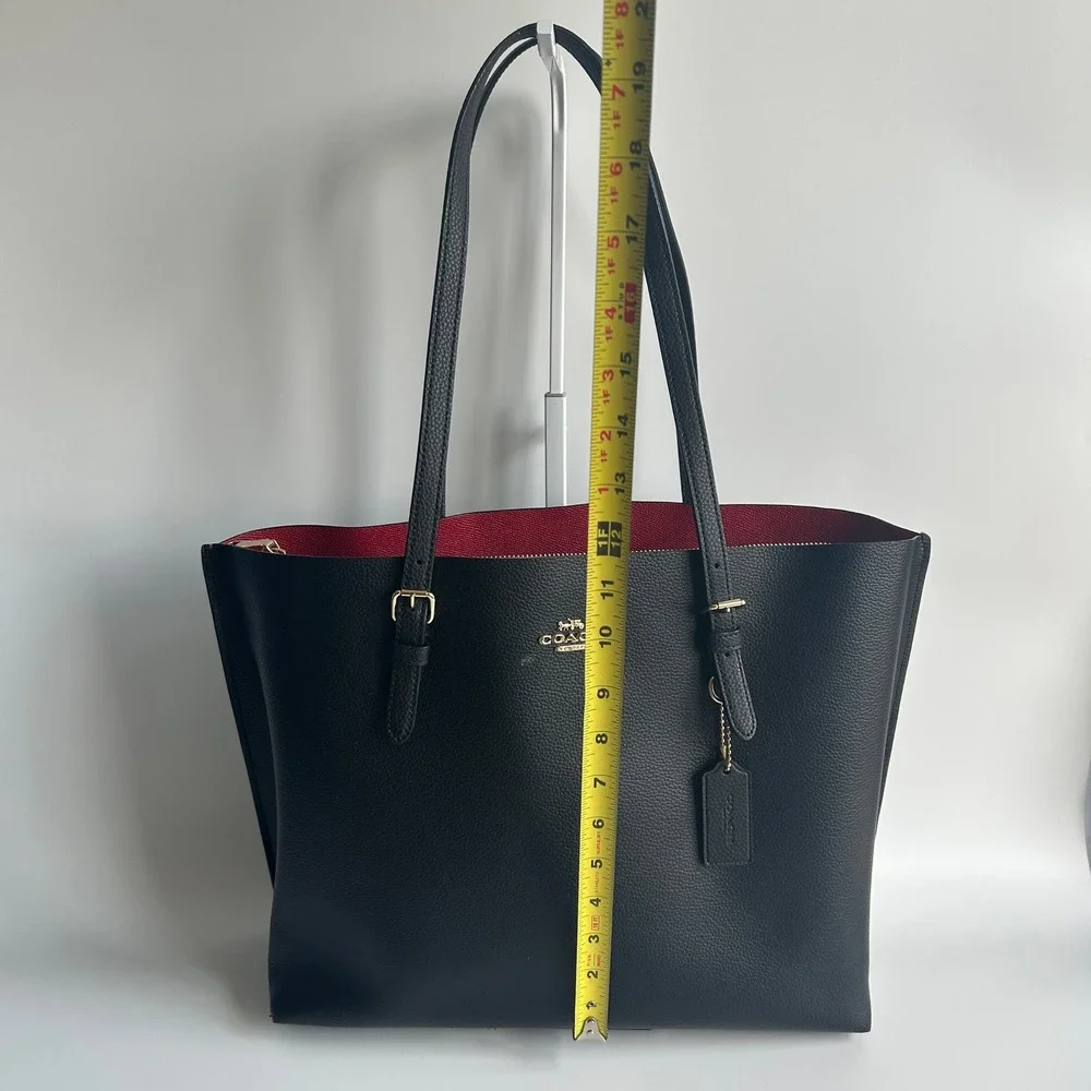 Coach Mollie Tote Black Pebbled Leather Shoulder Bag 1671